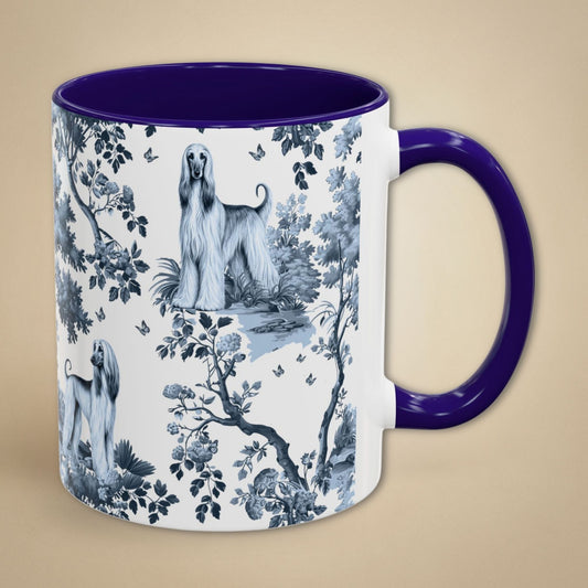 Afghan Hound Mug - Toile Pattern