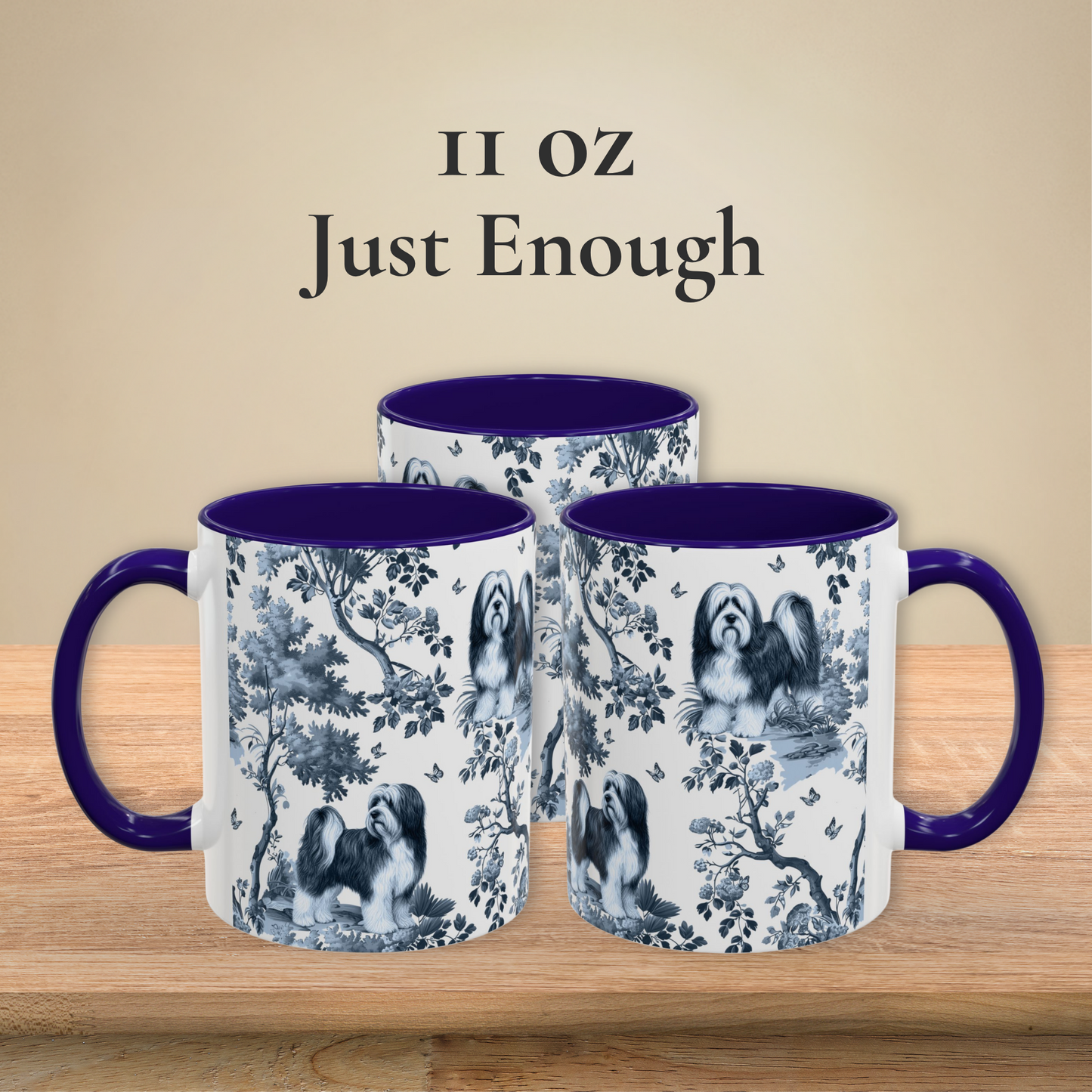 Tibetan Terrier Mug - Toile Pattern