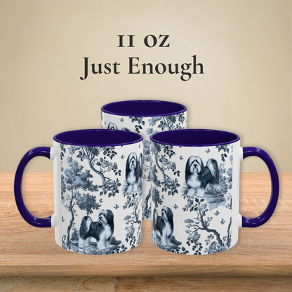 Tibetan Terrier Mug - Toile Pattern