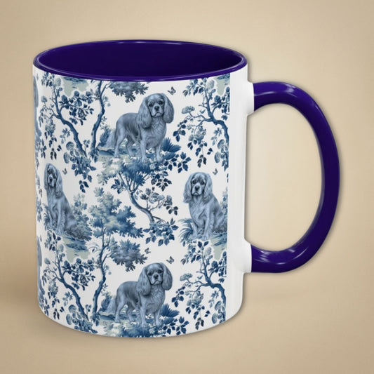 Cavalier King Charles Spaniel (Ruby) Petite Garden Toile 11 oz ceramic mug, right view