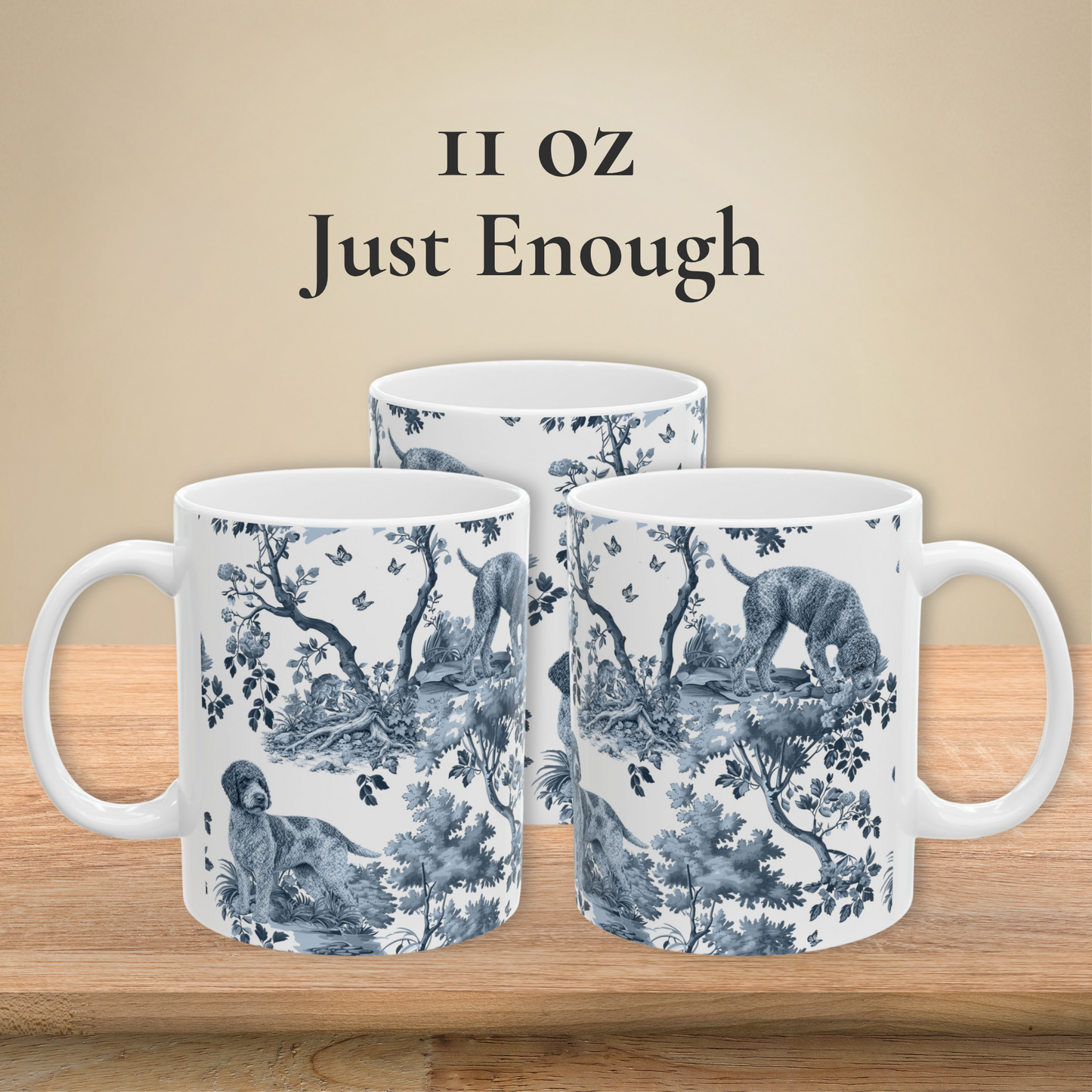 Lagotto Romagnolo Mug - Blue Toile Pattern