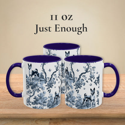 Basenji Mug - Toile Pattern