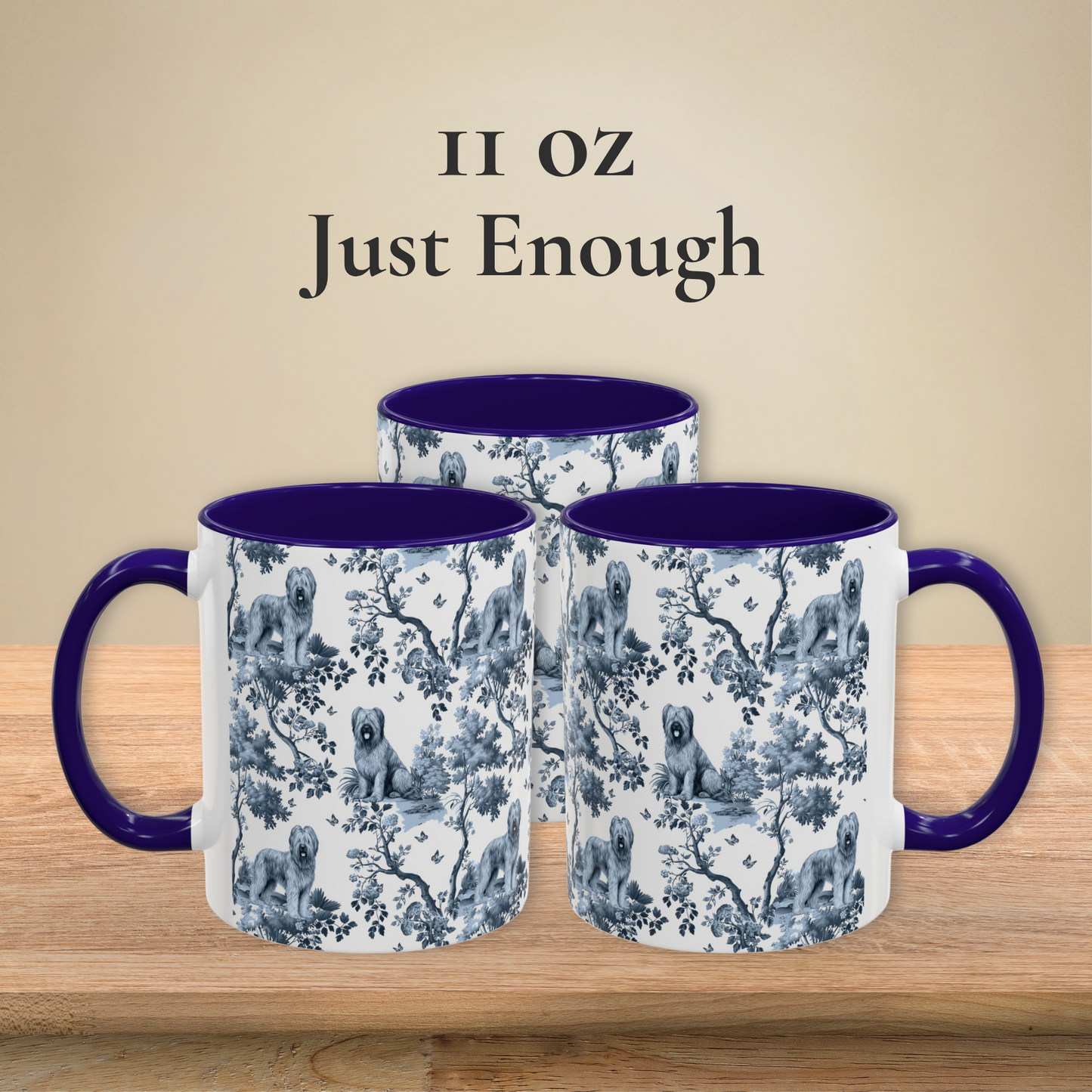 Briard Mug - Toile Pattern