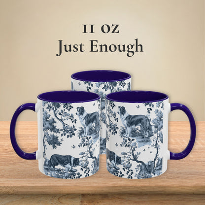 Border Collie Mug - Toile Pattern