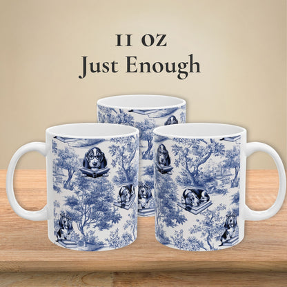 Basset Hound Mug - Reading