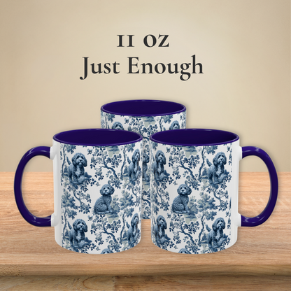 Cavapoo Mug · Garden Toile · Navy Handle