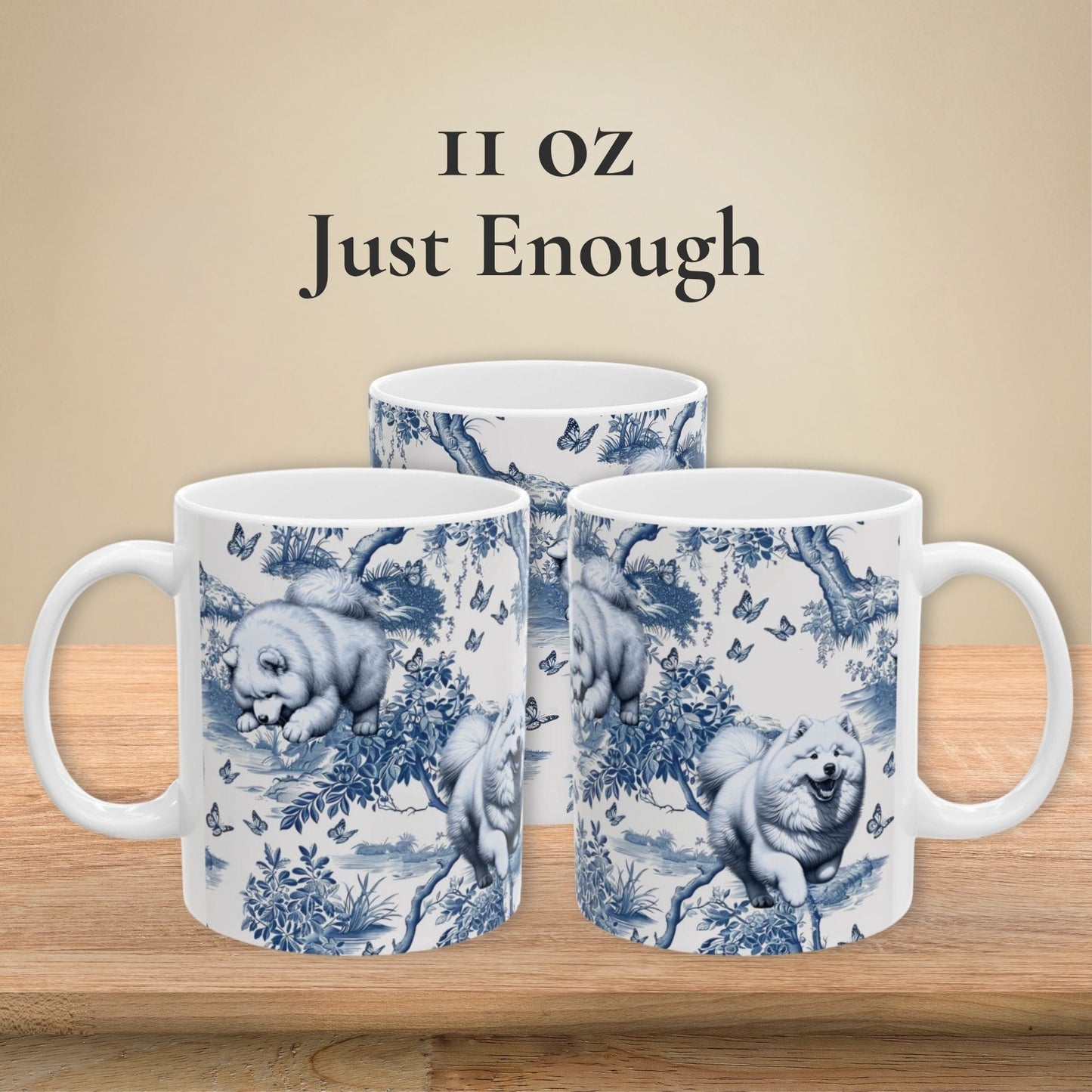 Samoyed Mug - Toile Pattern
