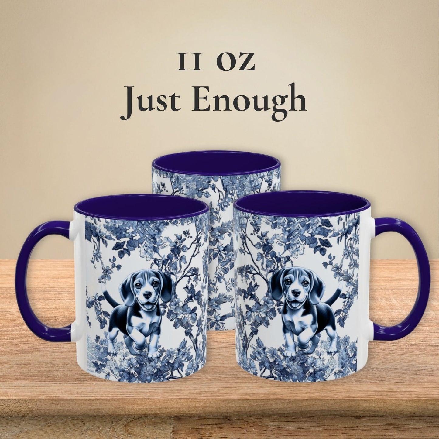 Beagle Toile Mug Vintage