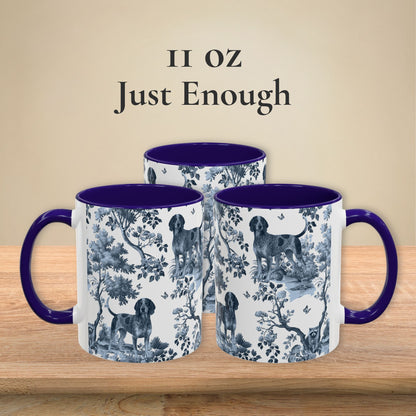 Bluetick Coonhound Mug - Toile Pattern