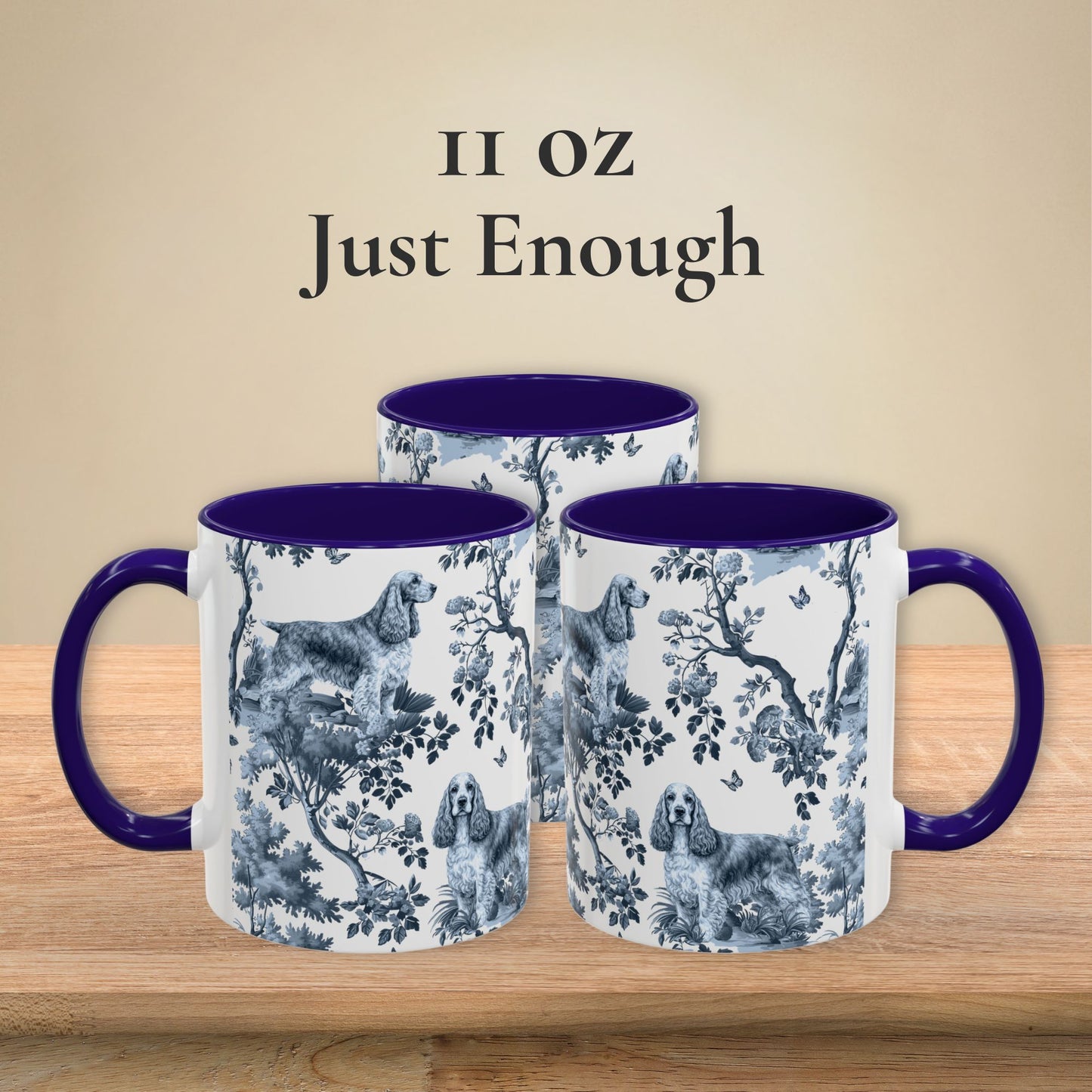 English Cocker Spaniel Mug - Toile Pattern