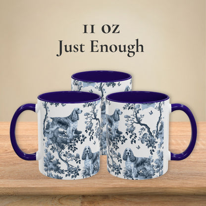 English Cocker Spaniel Mug - Toile Pattern