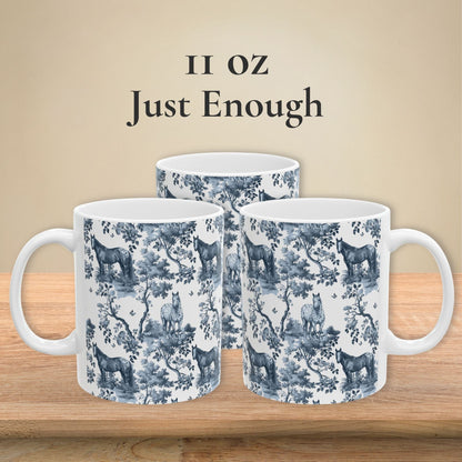 Appaloosa Horse Mug - Blue Toile Pattern