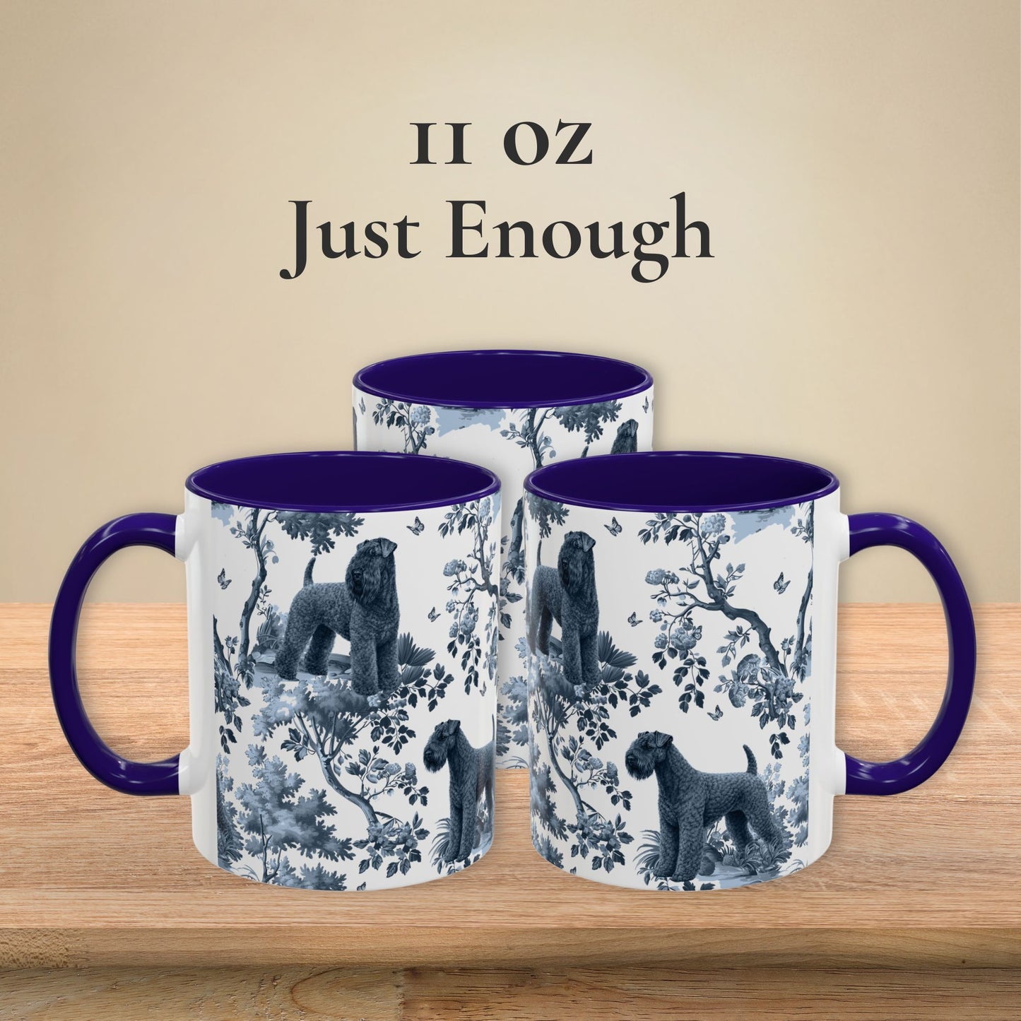 Kerry Blue Terrier Mug - Toile Pattern