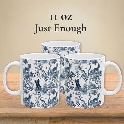 Russian Toy Mug - Blue Toile Pattern