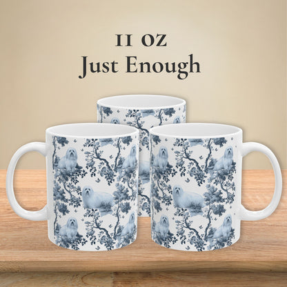 Coton de Tulear Mug - Blue Toile Pattern