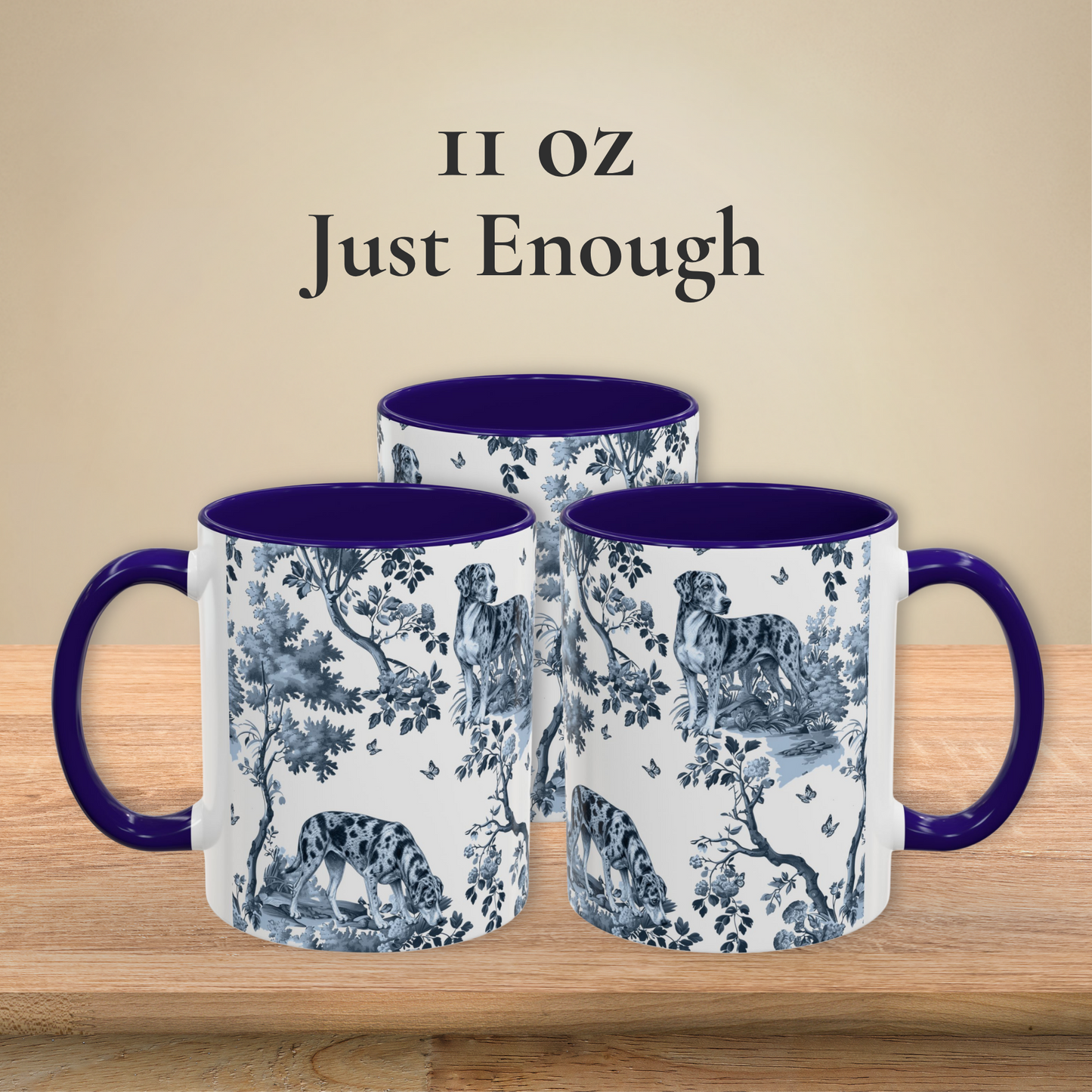 Catahoula Leopard Dog Mug - Toile Pattern