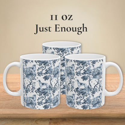 Silken Windhound Mug - Blue Toile Pattern