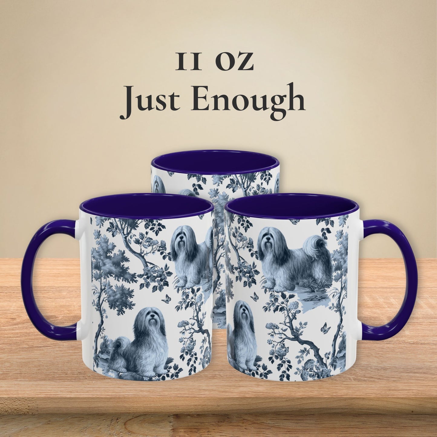 Lhasa Apso Mug - Toile Pattern