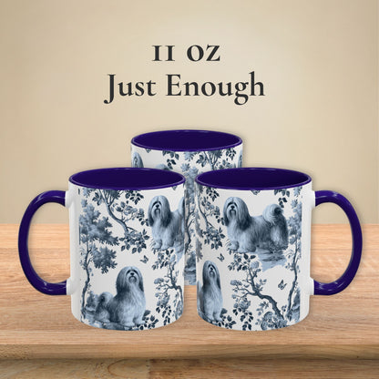 Lhasa Apso Mug - Toile Pattern