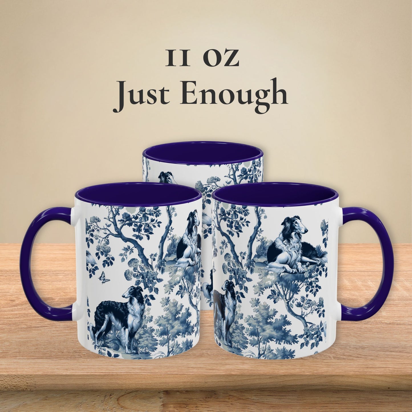 Borzoi Mug - Toile Pattern