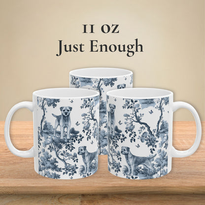 Border Terrier Mug - Toile Pattern