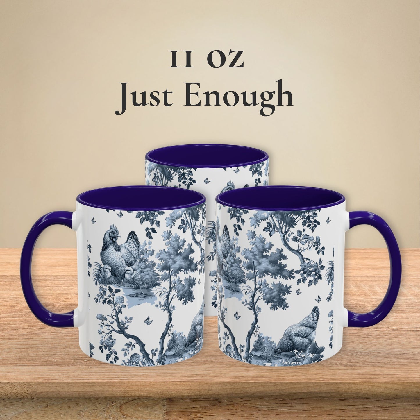Chicken V2 Mug - Toile Pattern