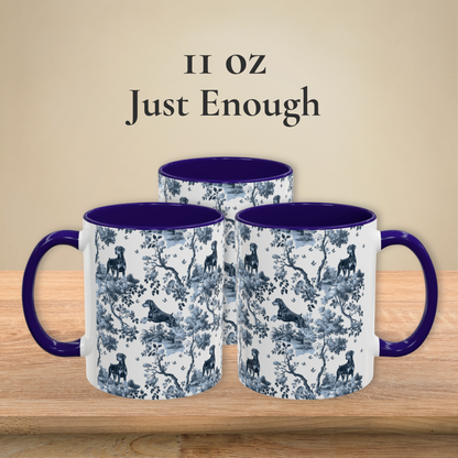 Doberman (Drop Ear) Mug - Toile Pattern