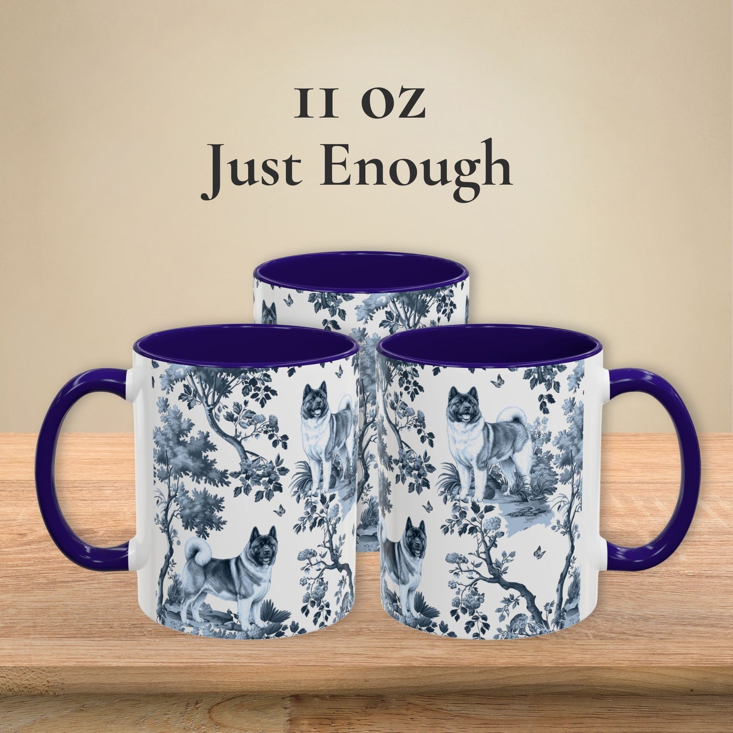 Akita Mug - Toile Pattern