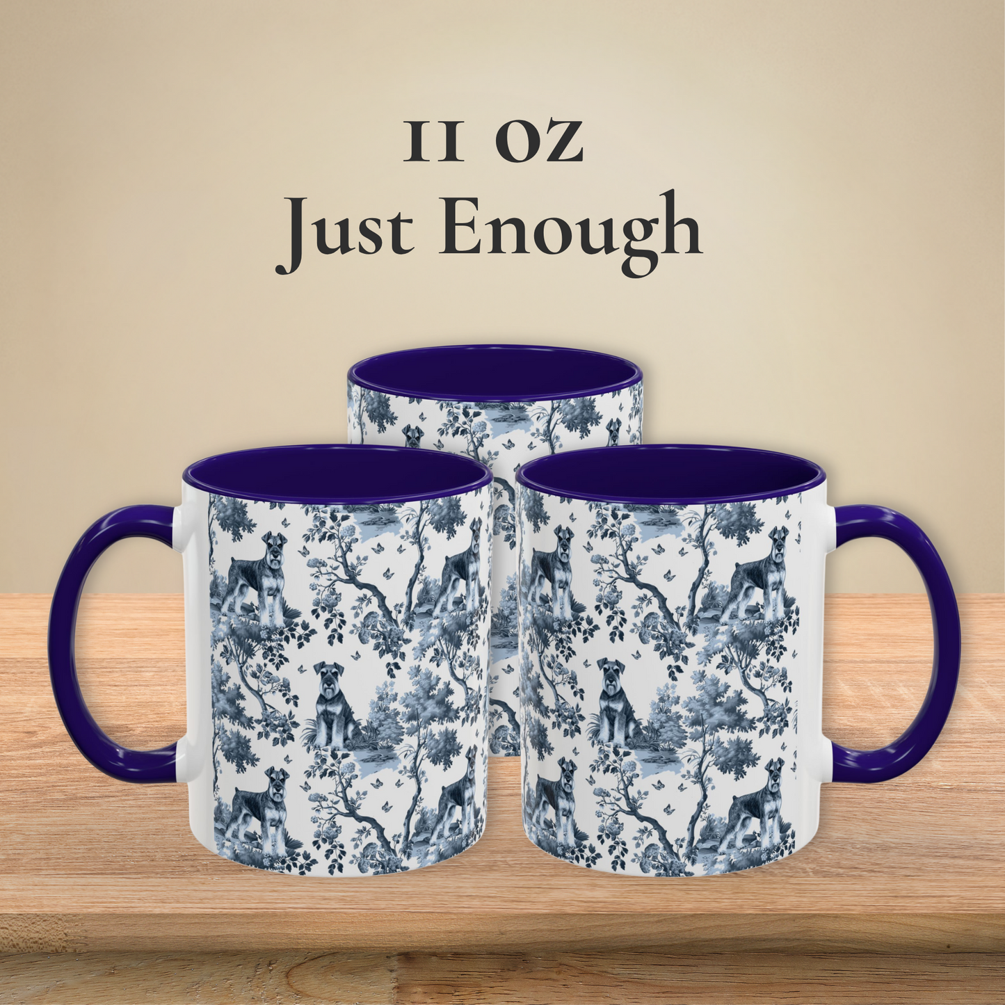 Standard Schnauzer (Drop Ear) Mug - Toile Pattern