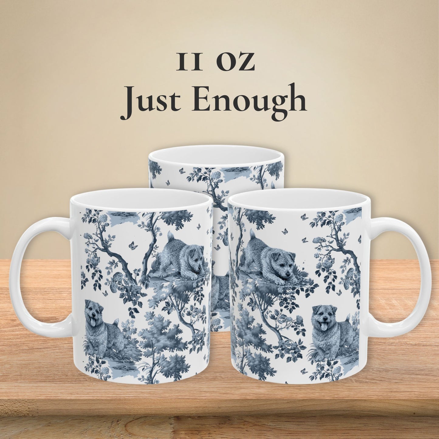 Norfolk Terrier Mug - Toile Pattern