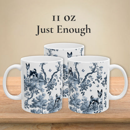 Basenji Mug - Toile Pattern