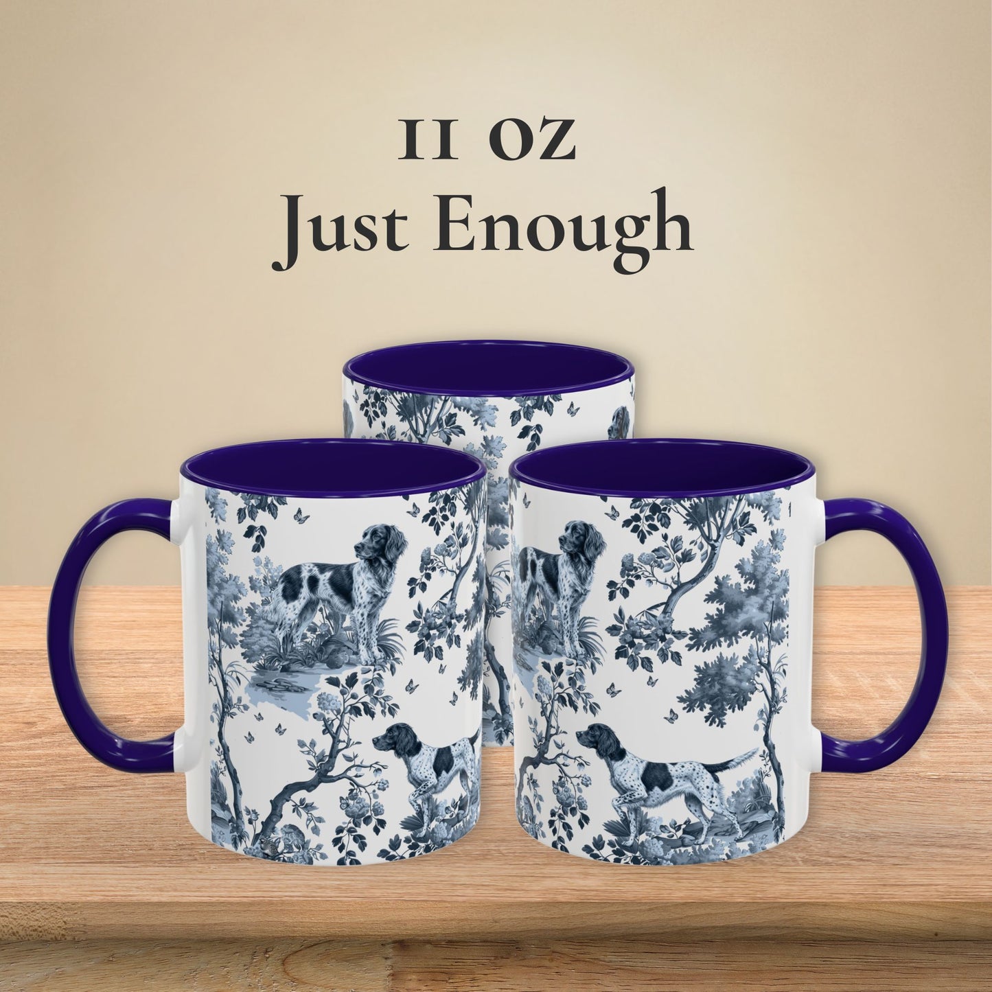 Small Munsterlander Mug - Toile Pattern