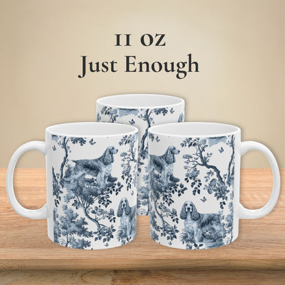English Cocker Spaniel Mug - Toile Pattern