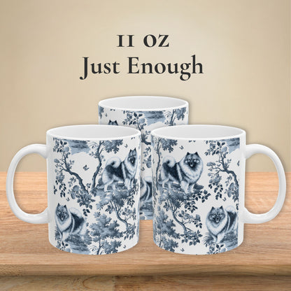 Keeshond Mug - Toile Pattern