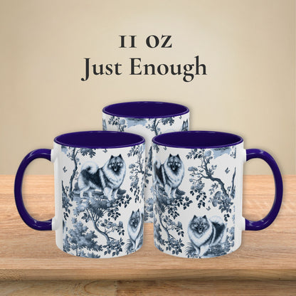 Keeshond Mug - Toile Pattern