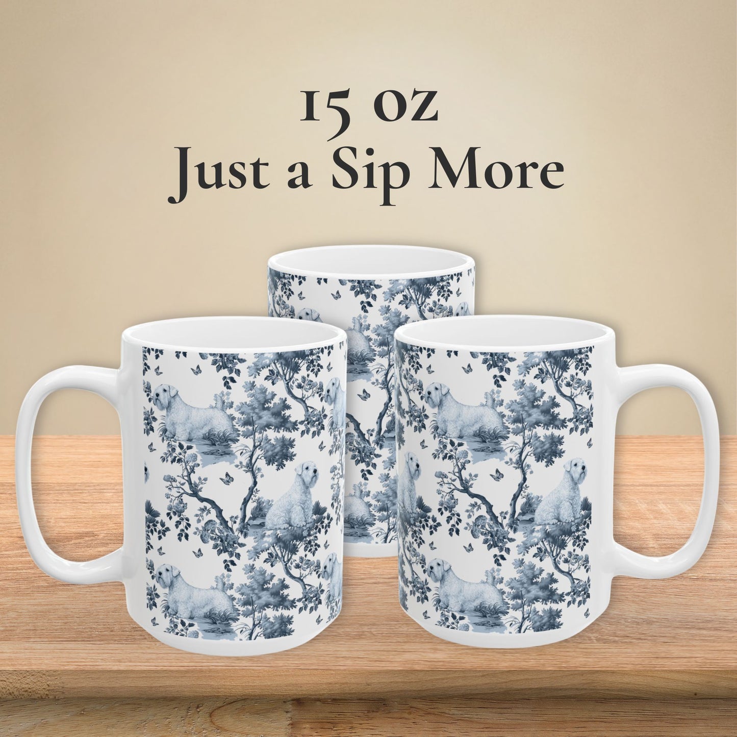 Sealyham Terrier Mug - Blue Toile Pattern