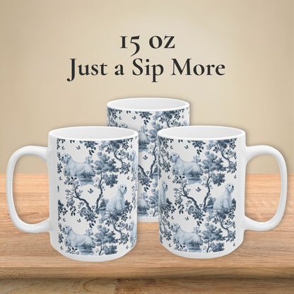 Sealyham Terrier Mug - Blue Toile Pattern