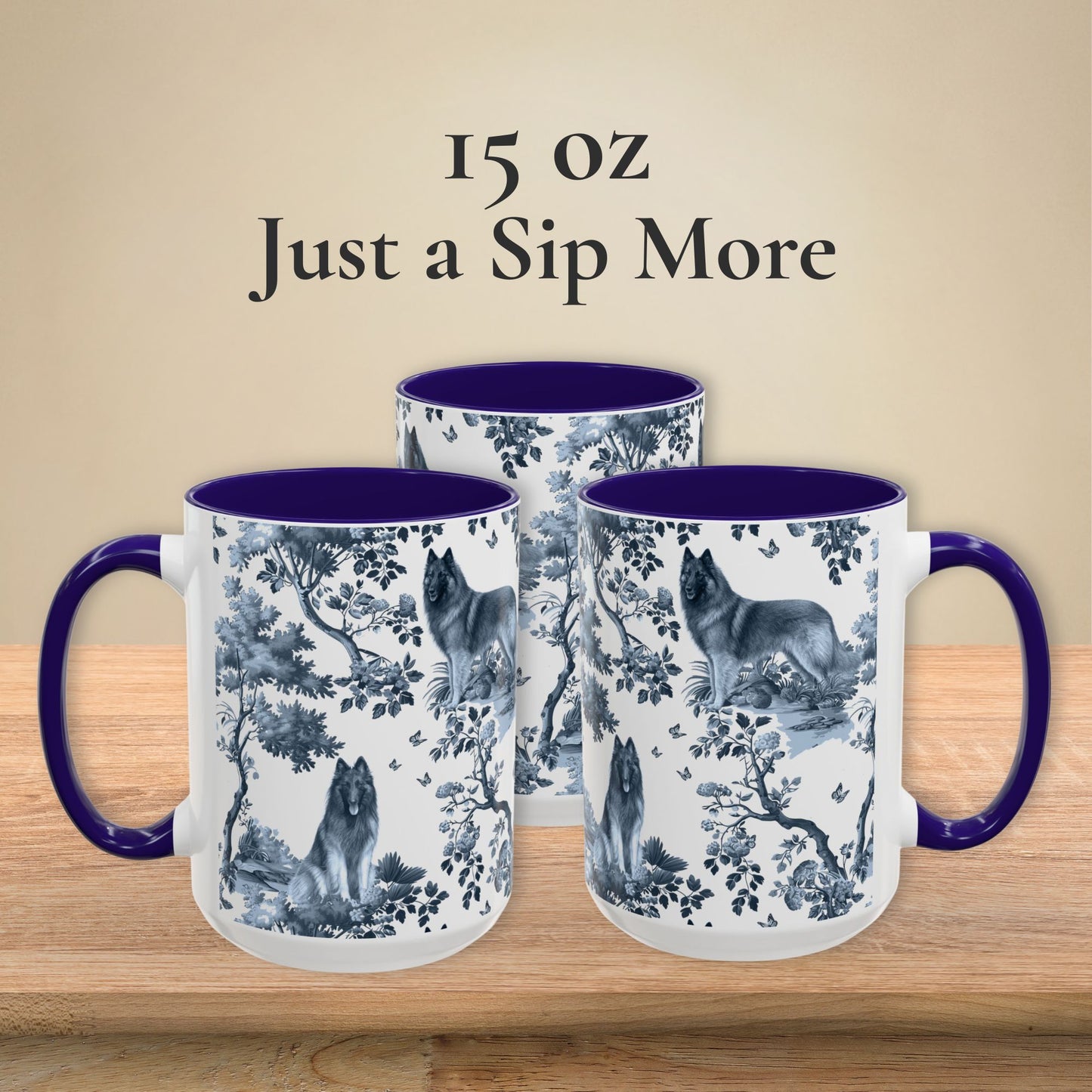 Belgian Tervuren Mug - Toile Pattern