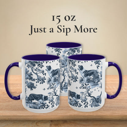Border Collie Mug - Toile Pattern