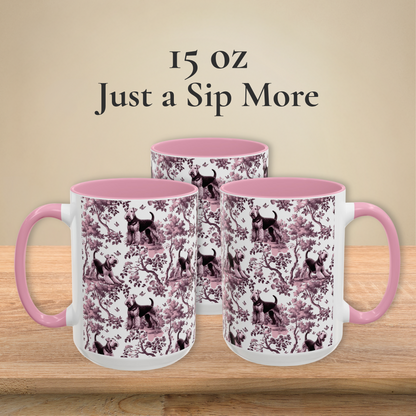 Airedale Terrier Mug - Pink Toile
