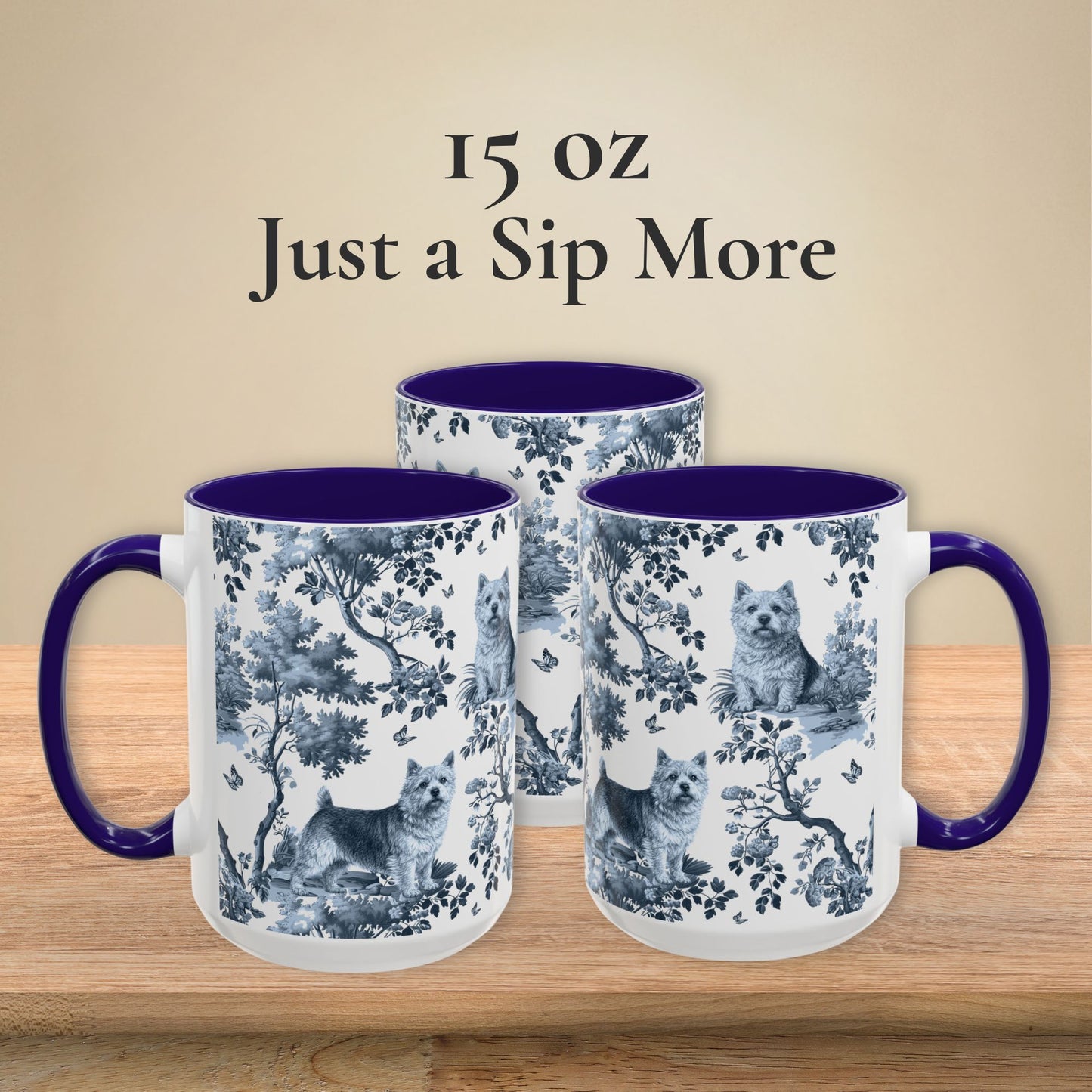Norwich Terrier Mug - Toile Pattern