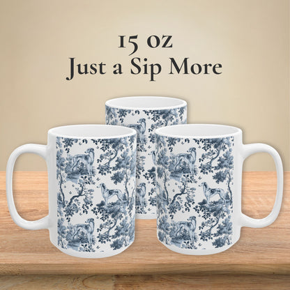 Silken Windhound Mug - Blue Toile Pattern