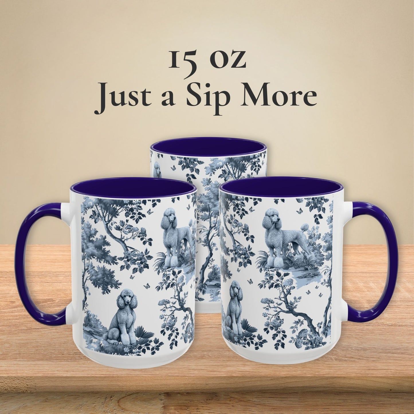 Standard Poodle Mug - Toile Pattern