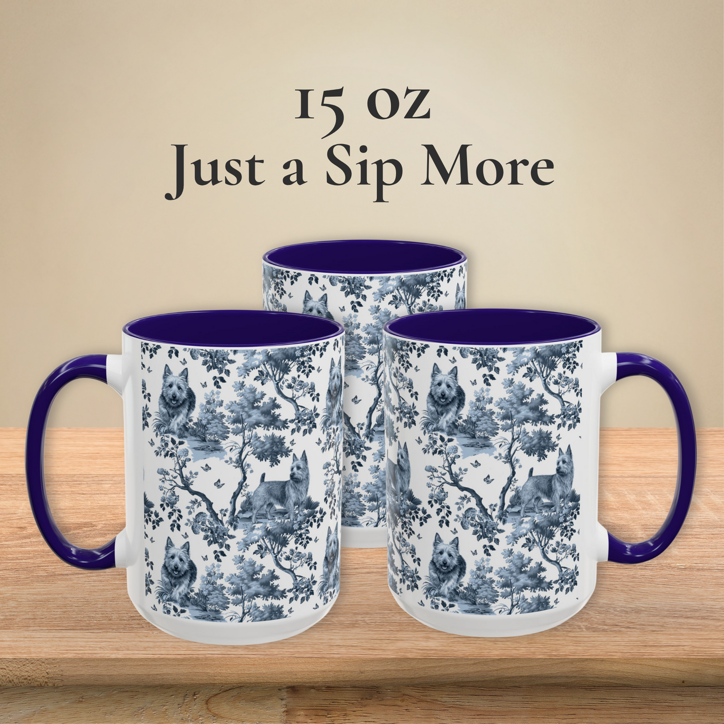 Australian Terrier Mug - Toile Pattern