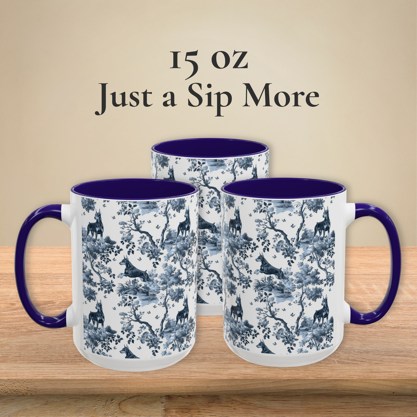 Doberman 2 Mug - Toile Pattern