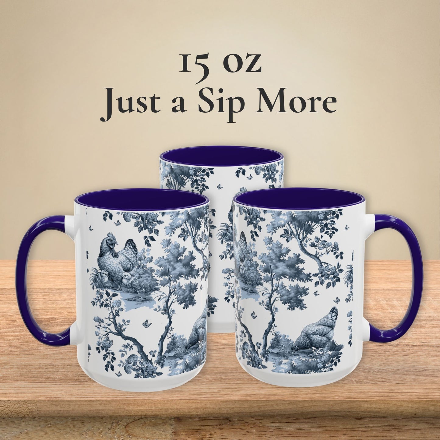Chicken V2 Mug - Toile Pattern