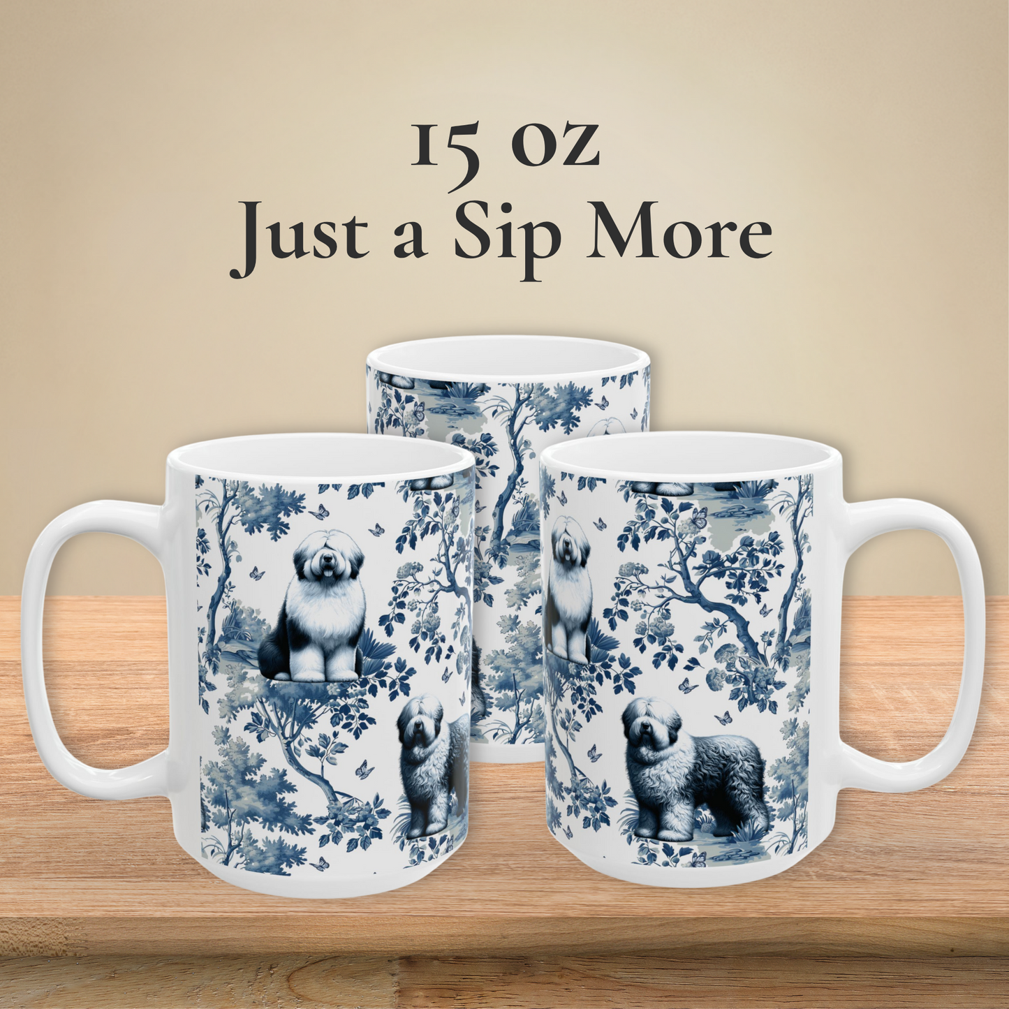 Old English Sheepdog Mug · Garden Toile · Classic