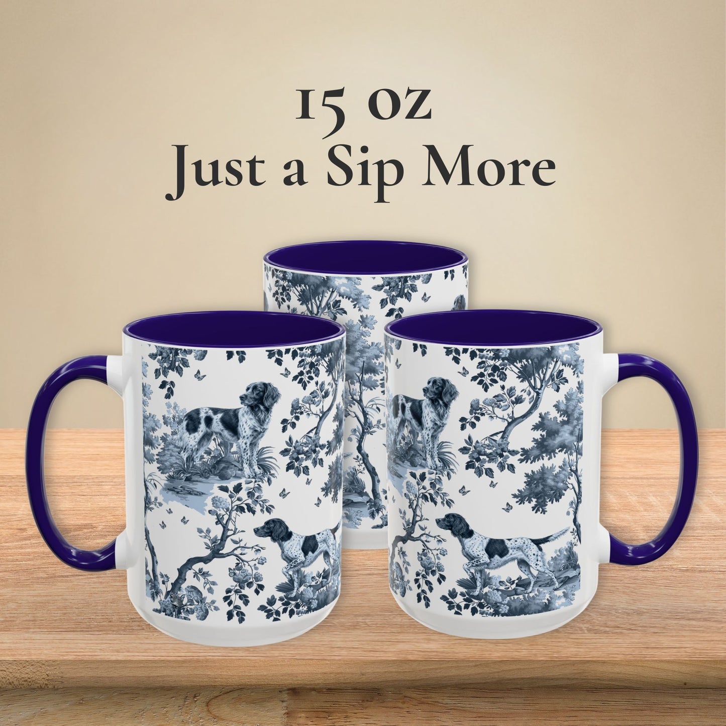 Small Munsterlander Mug - Toile Pattern