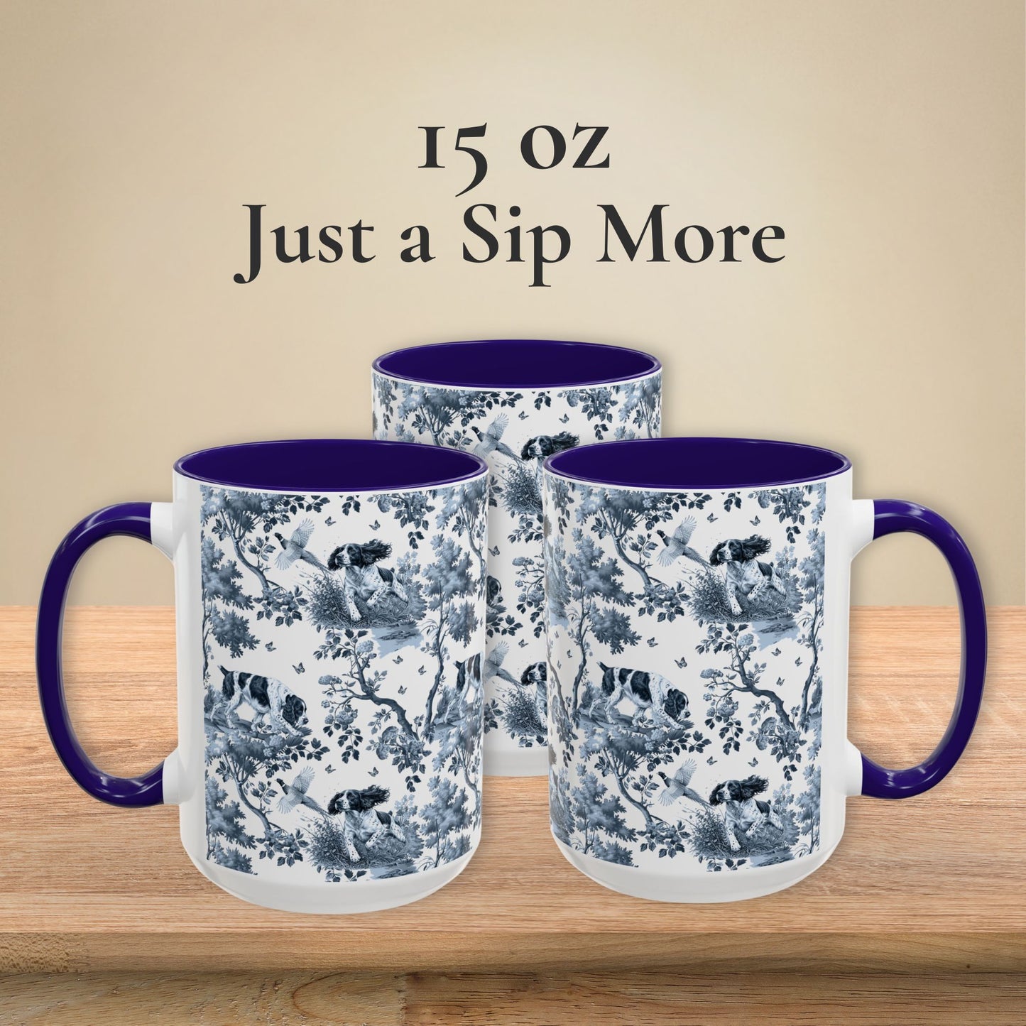 English Springer Spaniel Bird Dog Mug - Toile Pattern