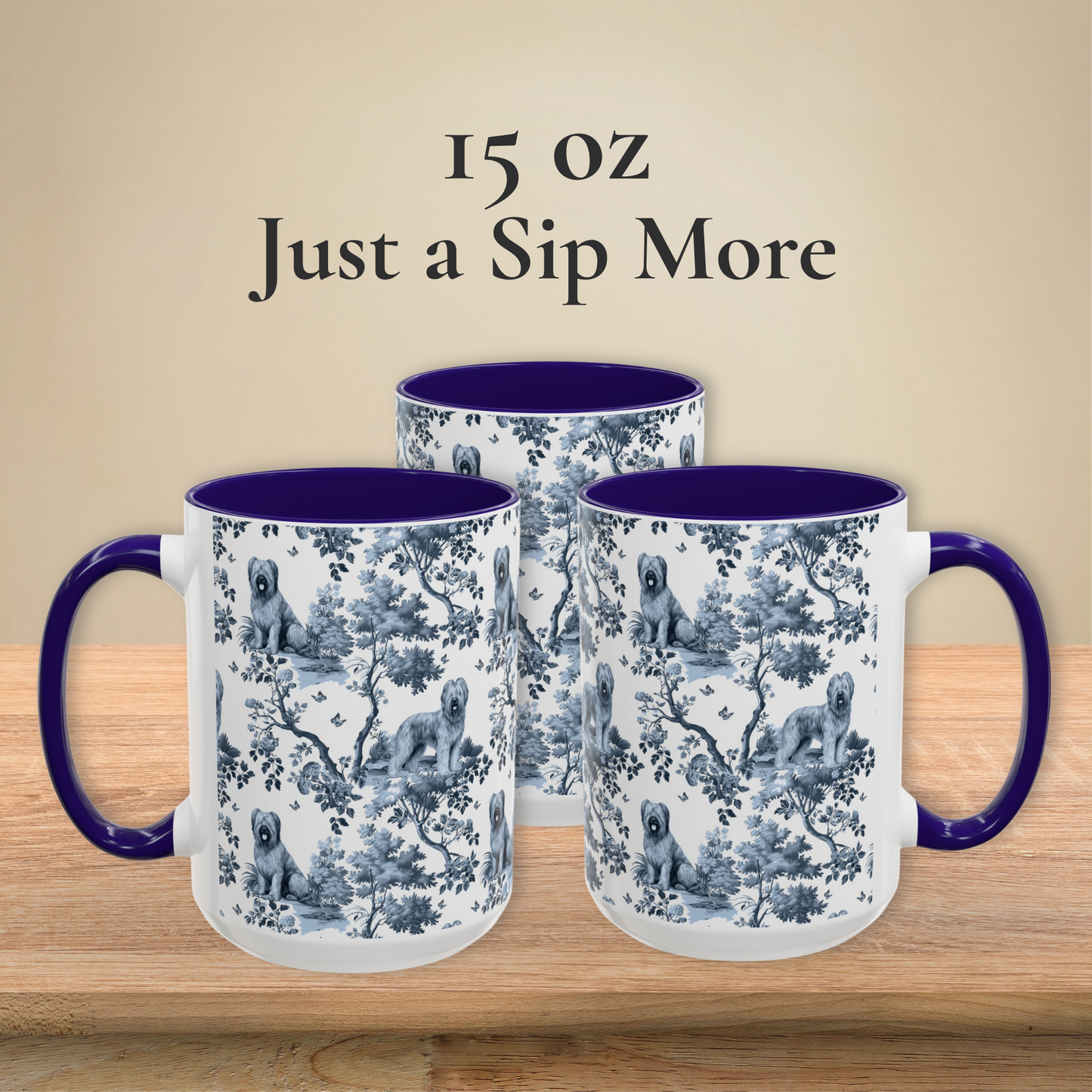 Briard Mug - Toile Pattern